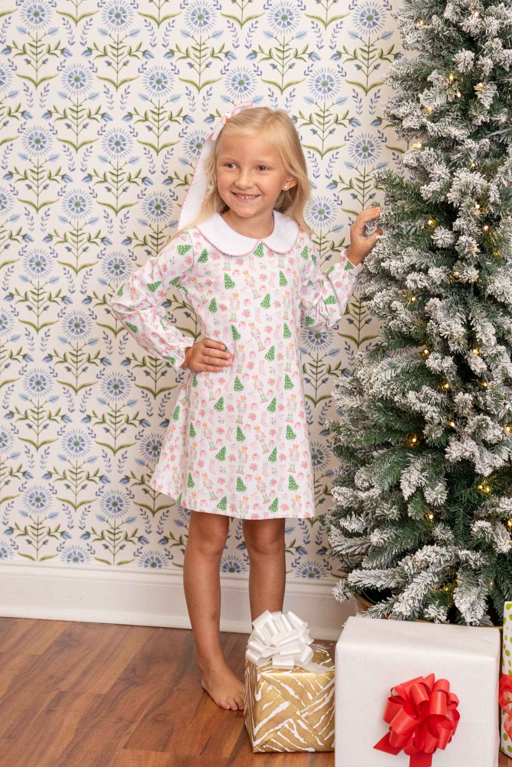 The Oaks Apparel Company - Wholesale Dress - Kids - Presley Kait Preppy Christmas Long Sleeve Dress2