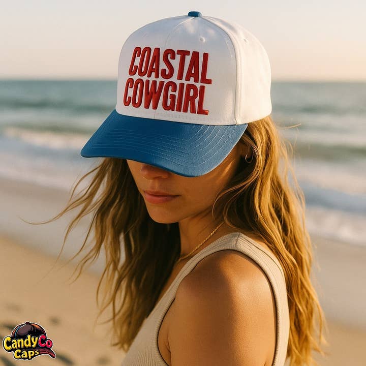 The Candy Collections - Wholesale Trucker Hat - Women's - Coastal Cowgirl Embroidered cap trucker Hat Memorial day