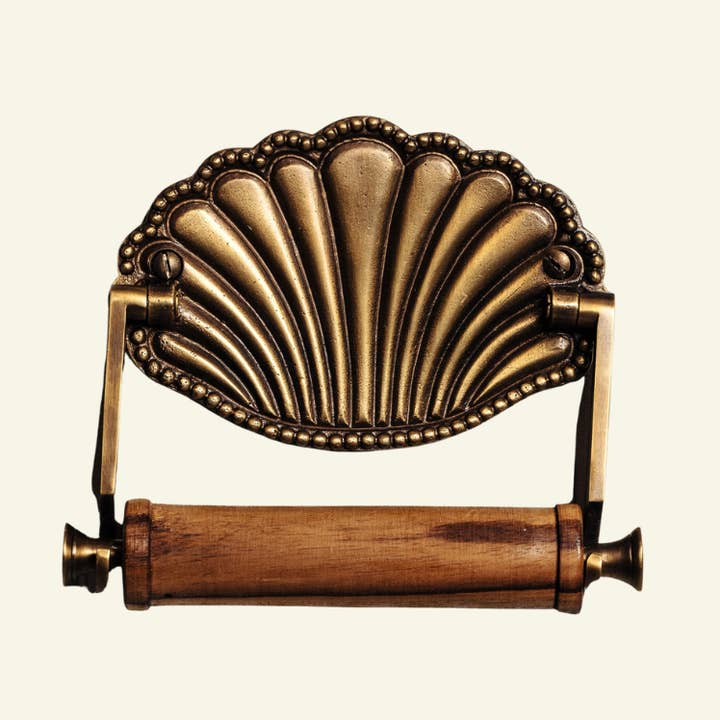 Hastshilp - Wholesale Toilet paper holder - Shell Brass Toilet Roll Holder (Antique)1