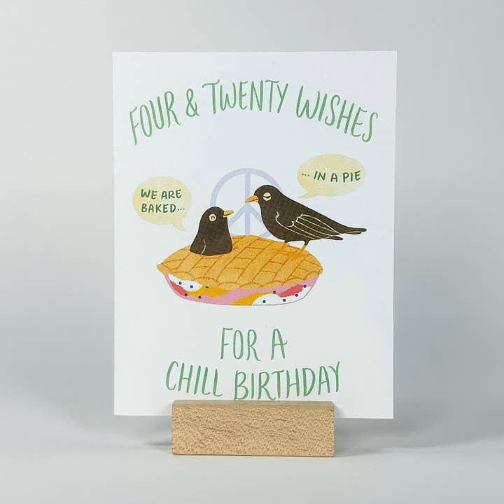 Carte d'anniversaire -- 4:20 Blackbirds pour la vente par Pneu Paper // Lovely Why Isle