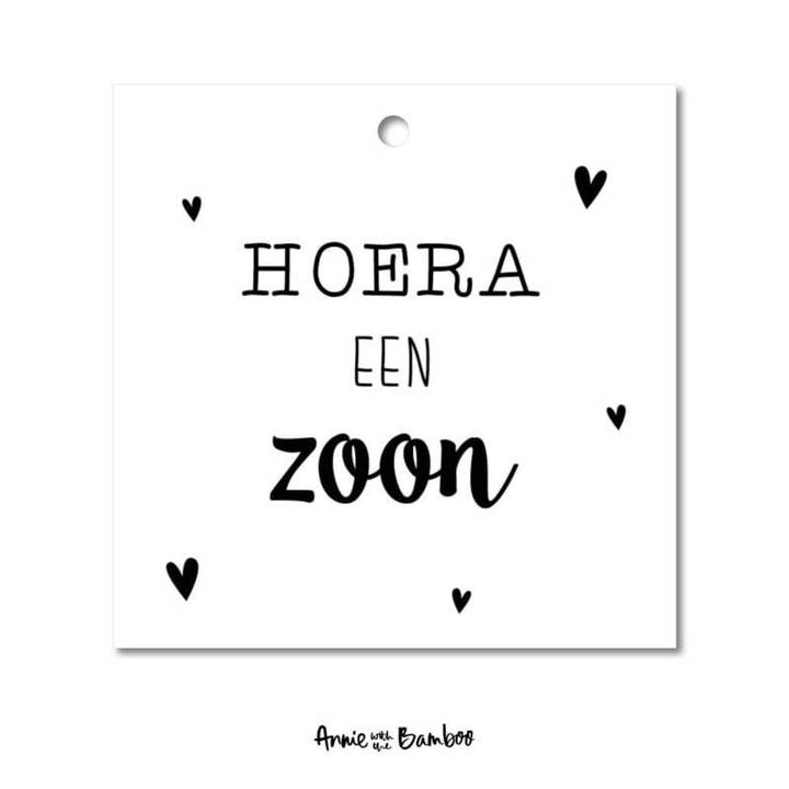 Gift tag - Hooray a son for wholesale by Annie with the Bamboo