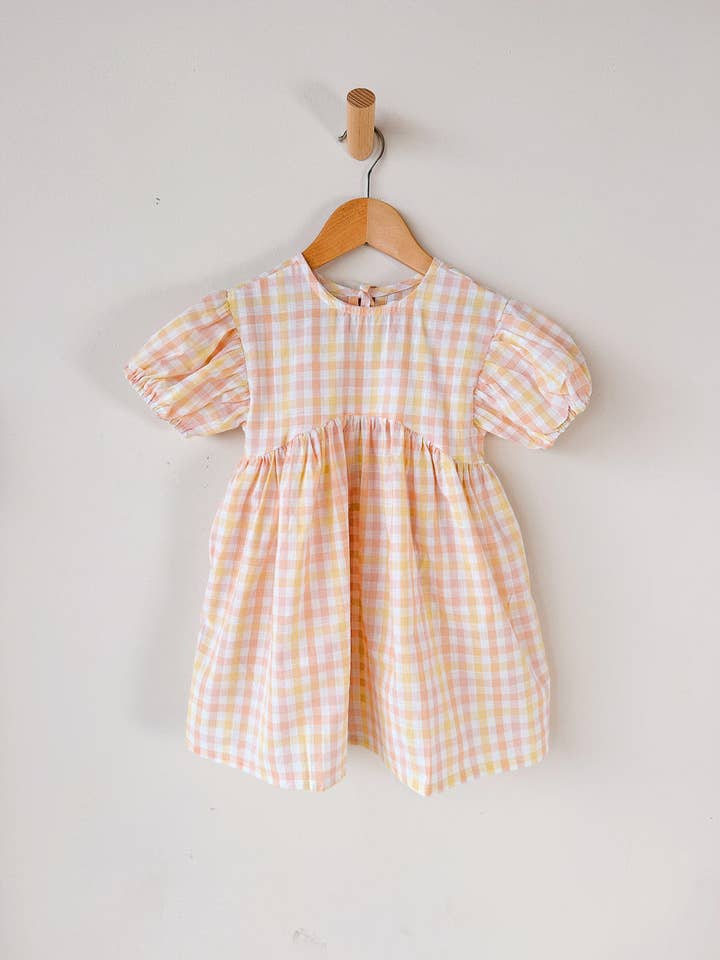 Pippa Cotton Sundress | Sorbet Gingham for wholesale by FRECKLES the label