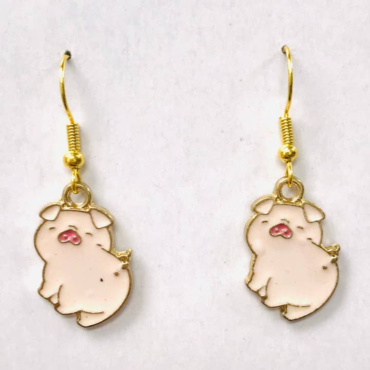 SimpleNGreat – wholesale Hängande örhängen – Kawaii rosa grisrumpa örhängen0