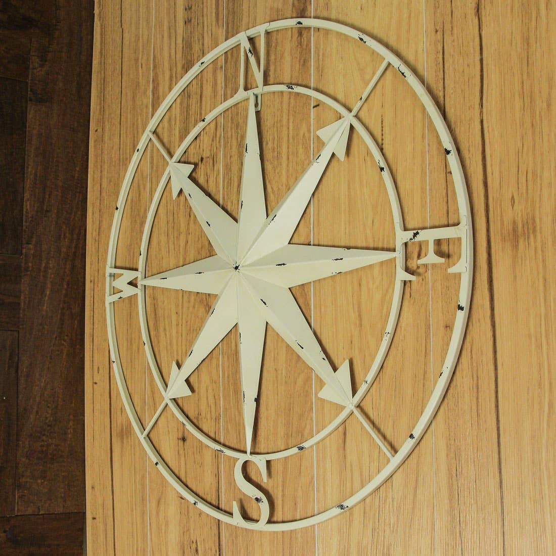 Zeckos - Wholesale Wall Accent - Distressed Metal Nautical Compass Rose Wall Hanging 28 Inch2