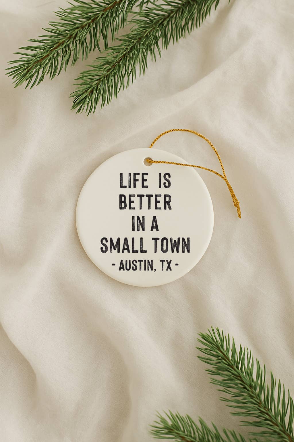 521handmade - Vente Objets de décoration - La vie est meilleure dans une petite ville Ornement personnalisé de ville3