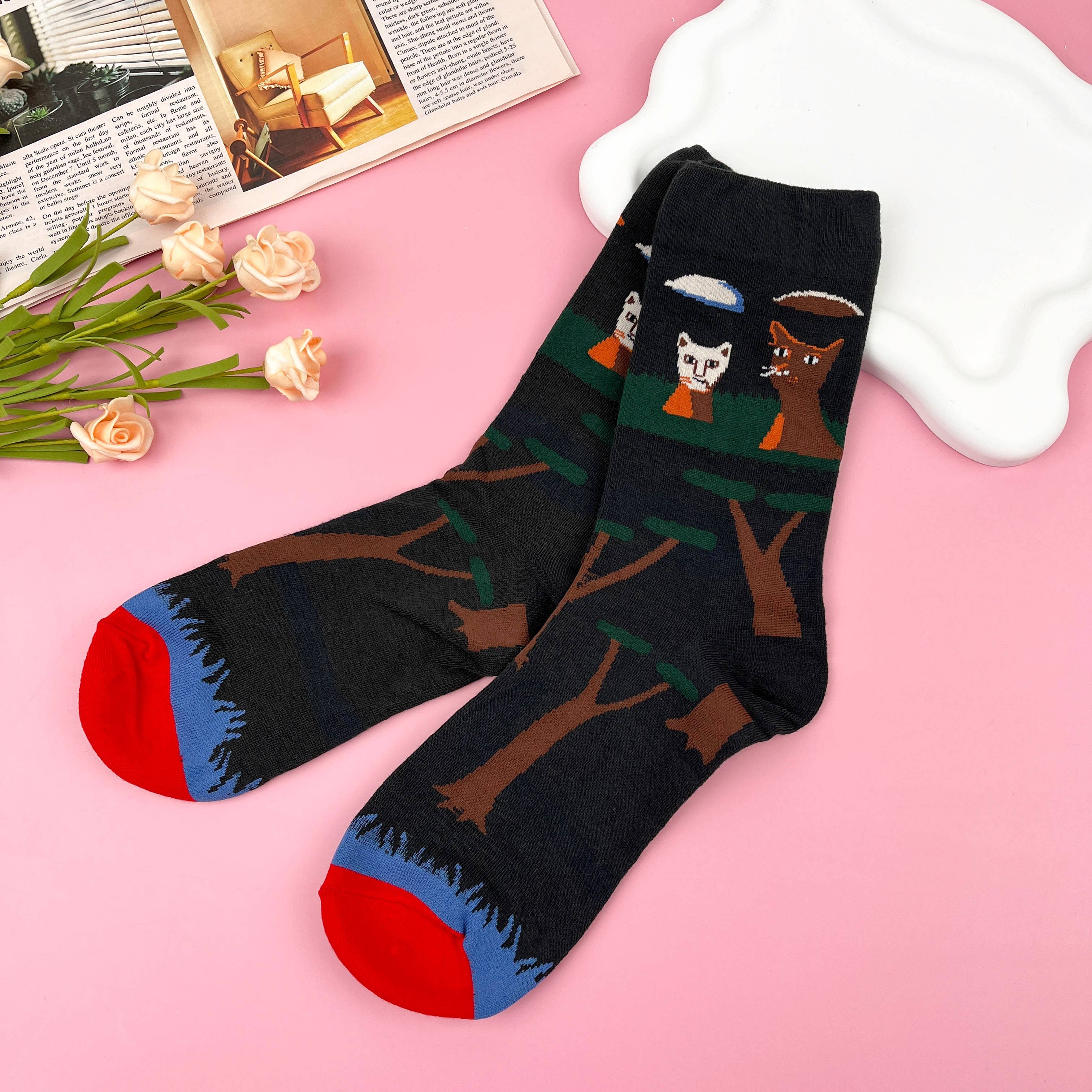 mildstyles - Wholesale Socks - Women's - Art Oil Painting Mid-Calf Comfort Socks11