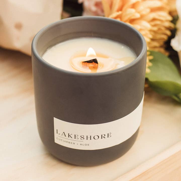 Lakeshore Candle (Charcoal Ceramic) for wholesale by Solana