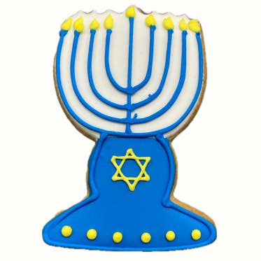 Blå Menorah for engroshandel hos The Frosted Baker