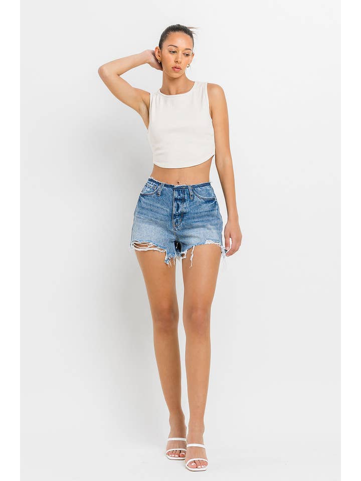 COMFY HIGH RISE BANDELSS DISTRESSED SHORTS BY4382 for wholesale on Faire4