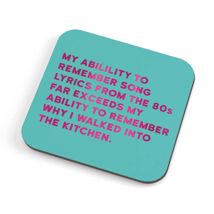 Song Lyrics Coaster - cork backed and reusable! for wholesale by Redback Cards - ALL duties and tariffs paid