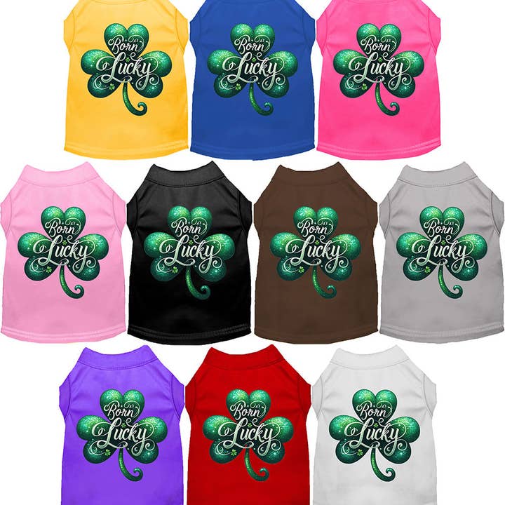 Adorable Cat or Dog Shirt for Pets "A's Born Lucky" for wholesale by As You Wish Apparel