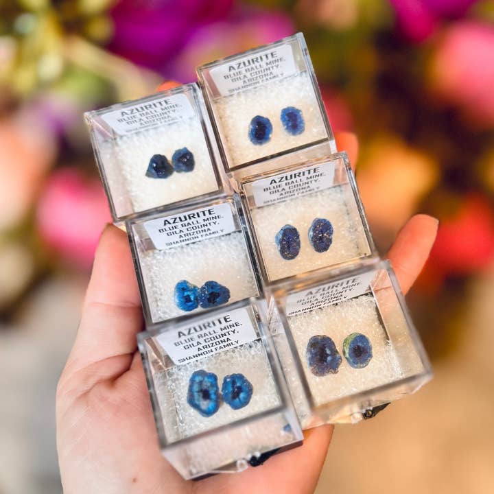 Mandala Gems - Wholesale Spiritual Stone/Crystal - Raw Azurite Geode Pairs1