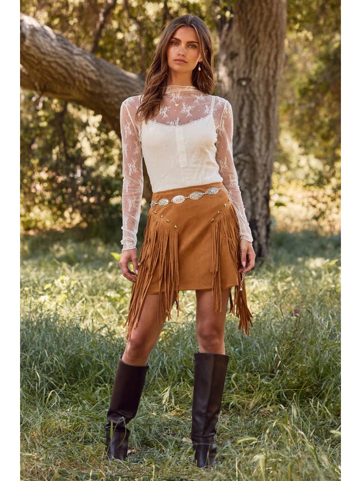 Oddi - Wholesale Skirt - Women's - Suede Mini Skirt1