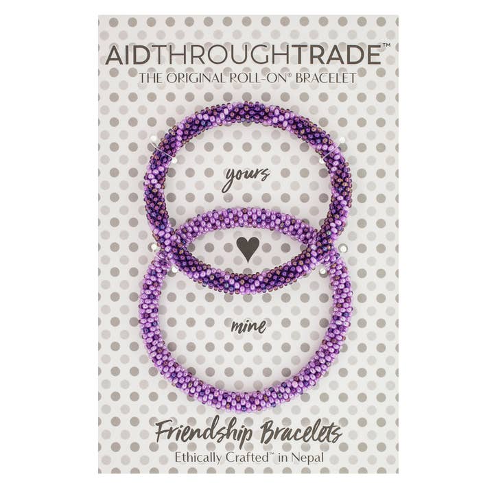 Amethyst Roll-On® Friendship Bracelets for wholesale by Aid Through Trade