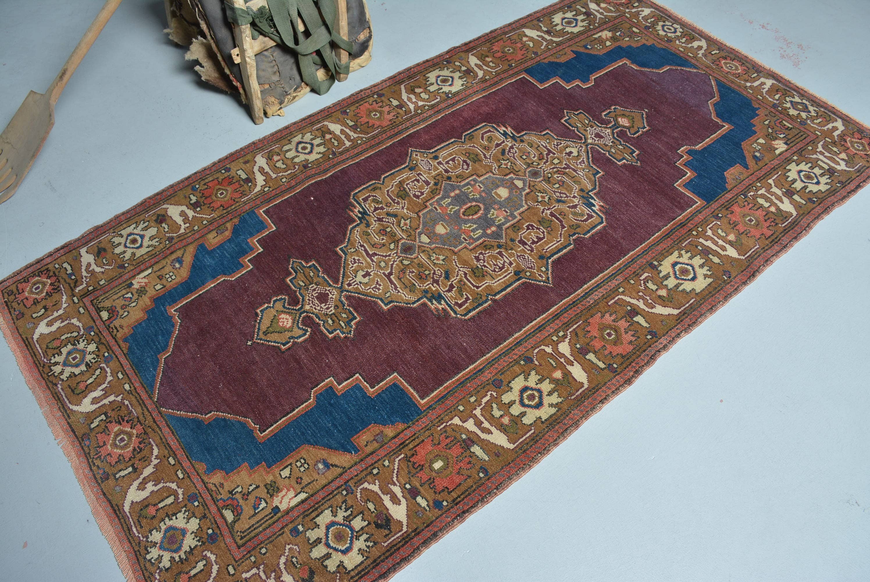 The Loom Wholesale - Wholesale Runner Rug - Vintage Burgundy Geometric Wool Rug1