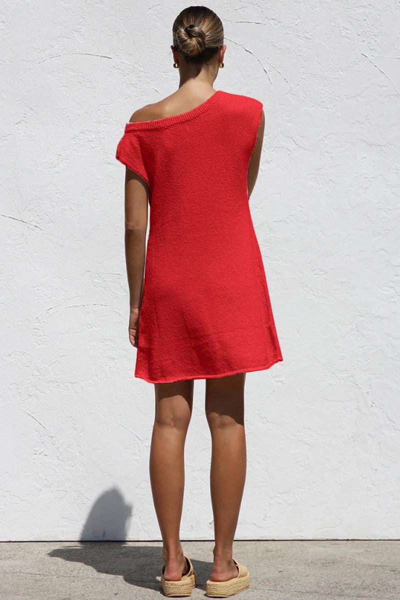 Mccolin - Venta al por mayor Vestido - Mujer - Minivestido tejido hombros descubiertos9