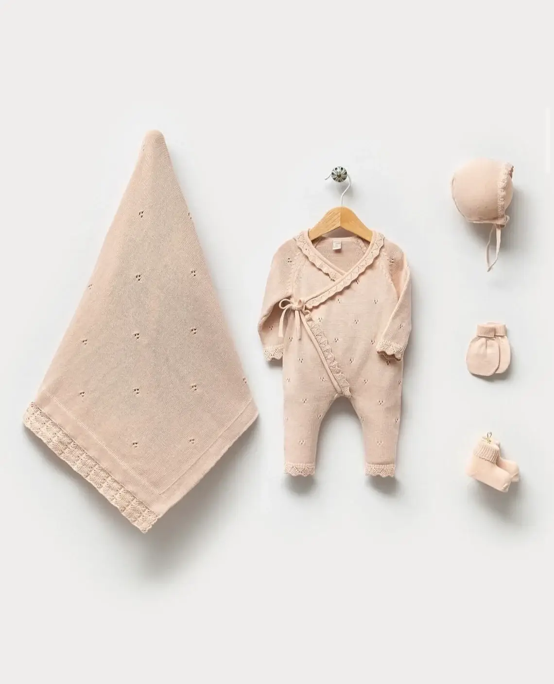 Nipperland - Wholesale Clothing Set - Baby - Knitted Newborn Baby Coming Home Outfit Layette Set Cotton0