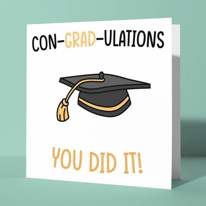 Con-Grad-Ulaciones - Tarjeta de Felicitaciones de Graduación para venta al por mayor de Peacock Printing