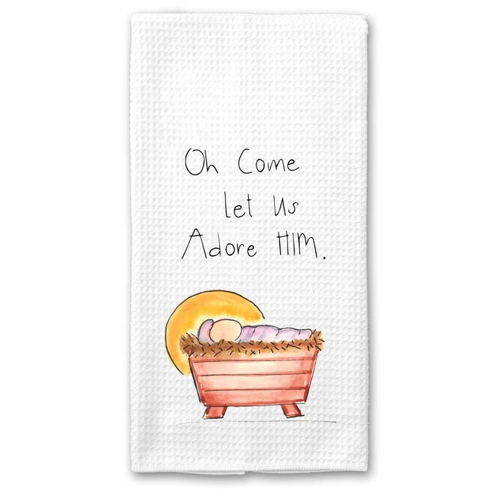 tinted pearl DESIGNS - Wholesale Tea towel - Tea Towel - Christmas Adore Him
