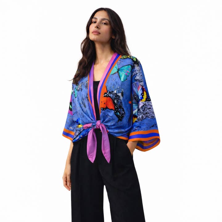 Kimono en soie de St Tropez pour la vente par Isabelle Gougenheim Designs
