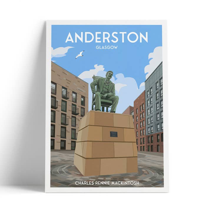 Anderston, Glasgow – Charles Rennie Mackintosh Travel Poster for wholesale by Printagonist