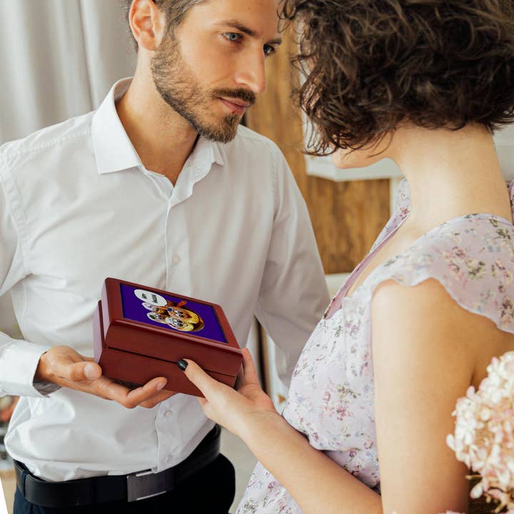 3dRose – wholesale Jewellery box/organiser – 3dRose, Purple Cute Happy Hannukah cartoon jewish donuts - for channukah - chanukah - hanukah - doughnuts, Jewelry Box2