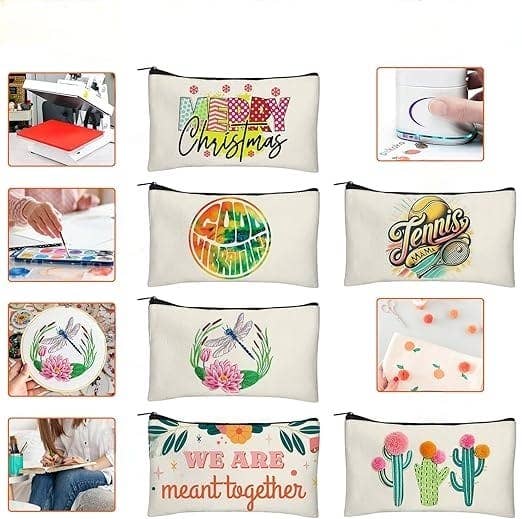 Alo Organic International - Wholesale Pencil case/pouch - Blank DIY Craft Canvas Pencil Case - Makeup Pouch 8.3x5 Inch5