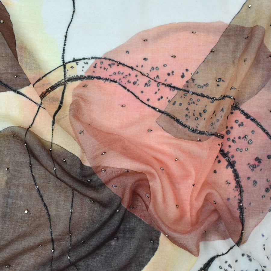 Dupatta Designs – Engroshandel Tørklæde - Dame – Hendricks broderet tørklæde11