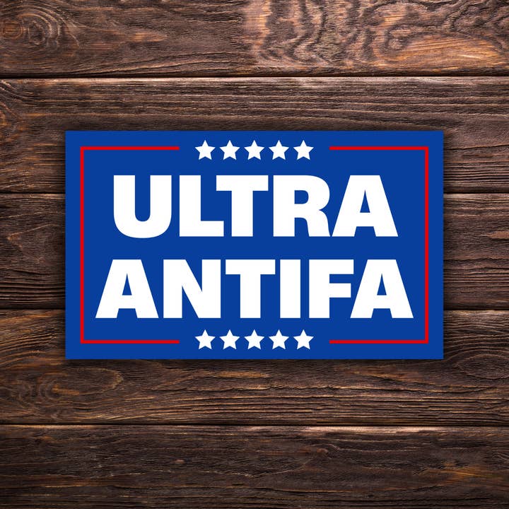 Ultra Antifa Sticker | 3" x 2" | MAGA Parody Sticker | Progressive Politics | Anti-Fascist Vinyl Sticker | Political Humor Sticker for wholesale by Atomic Cactus Stickers