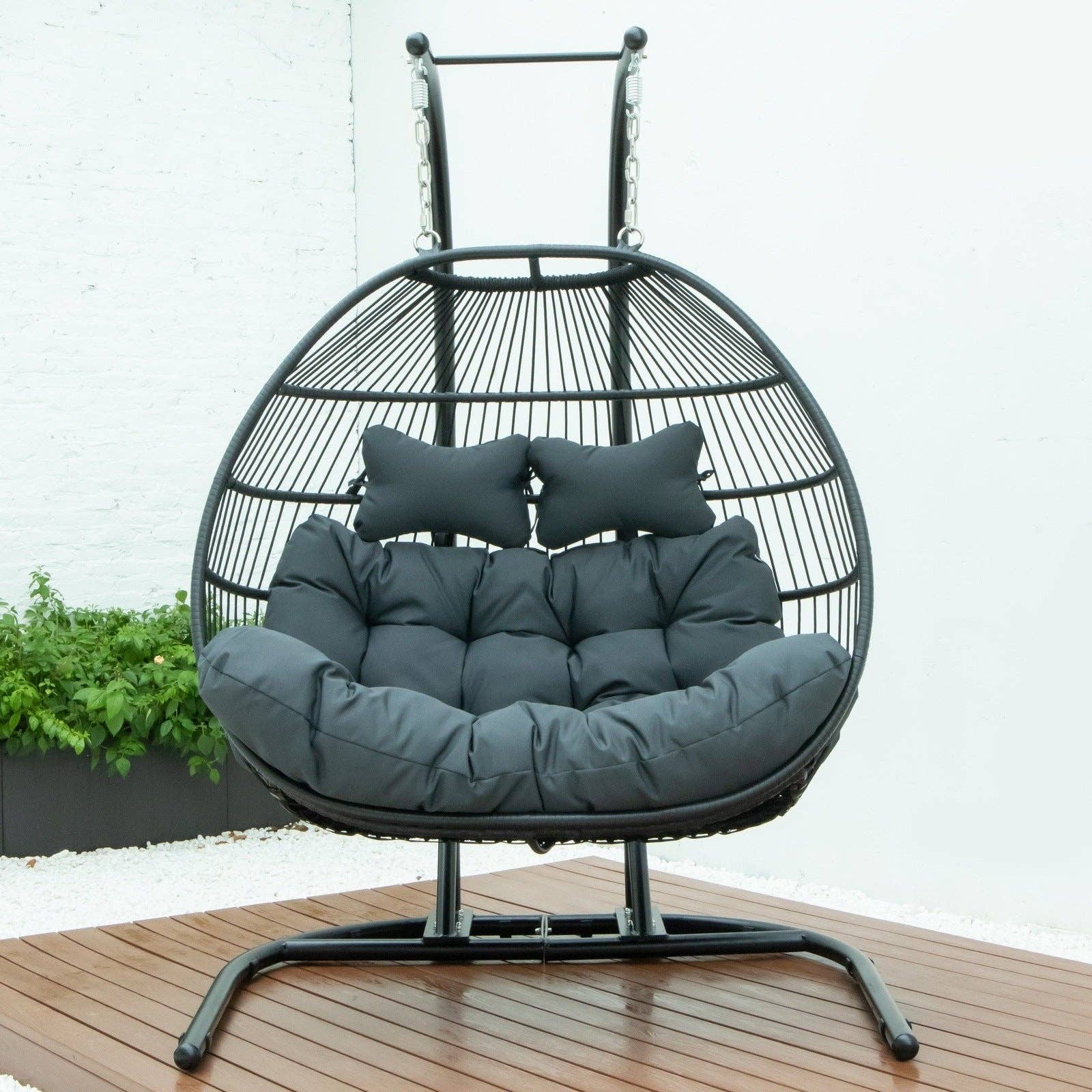 LeisureMod - Wholesale Egg Chair - Wicker 2 Person Double Folding Hanging Egg Swing Chair78