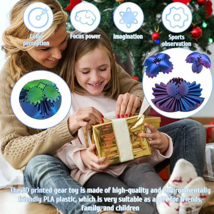 VIGOR - Wholesale Fidget Toy - Kids - Sensory Toys 3D Printed Gear Ball Fidget Spinners Spin Ball3