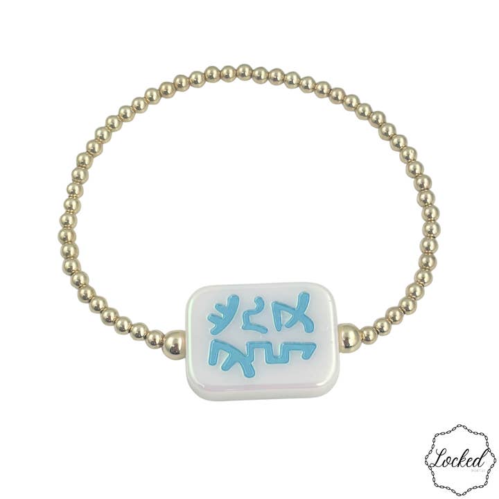 Bracelet Mahjong Vents Bleus pour la vente par Locked by Lula 'n' Lee