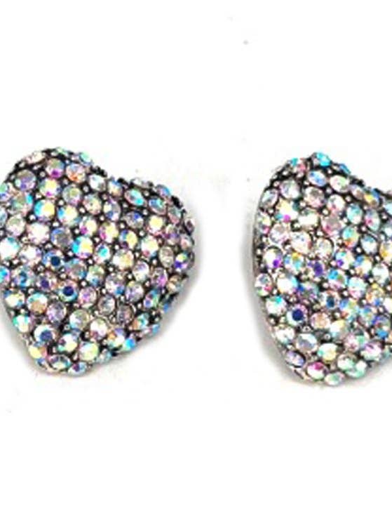 Western Crystal Heart Bubble Post Earrings for wholesale by Snowing West