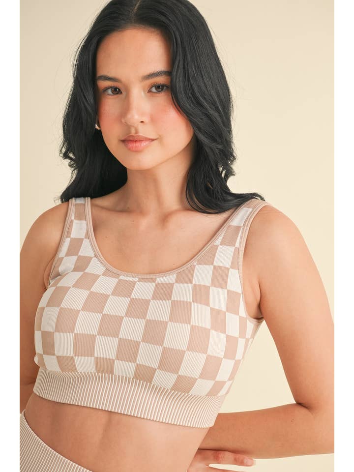 KIMBERLY C - Wholesale Activewear Set - Women's - Checkmate Cropped Two Piece Set72