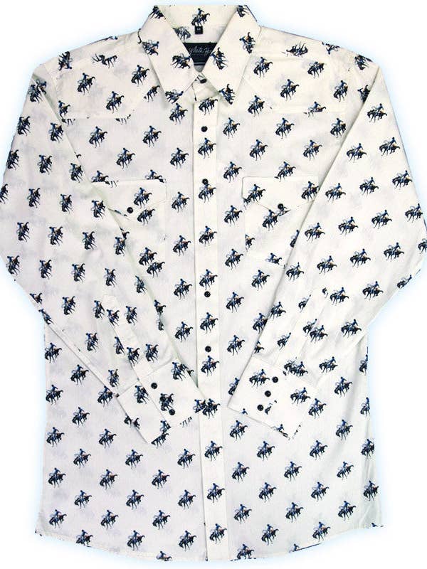 Mens Cotton Bronc Print<br> 142-1108 for wholesale by White Horse Apparel