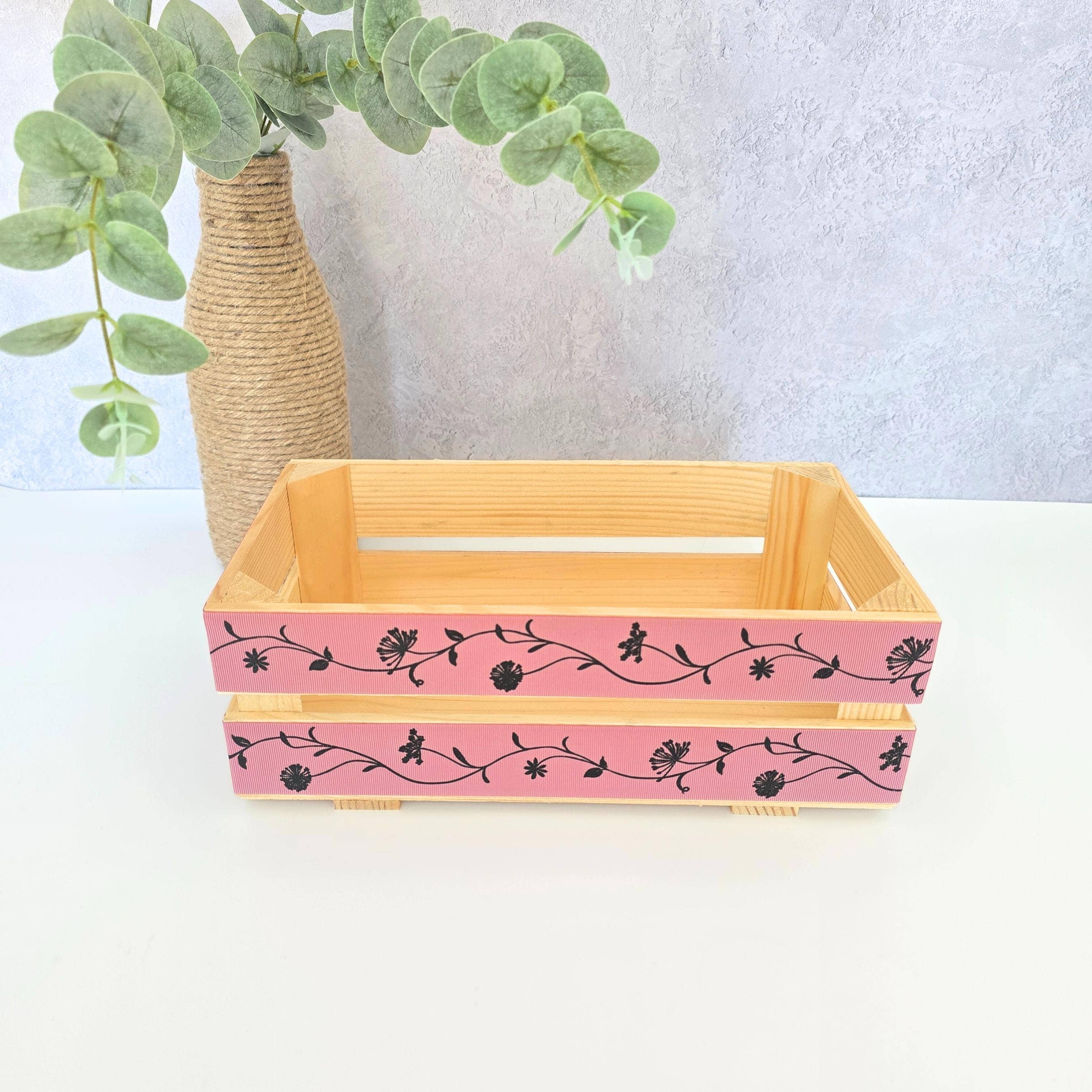 AboutWood – Engroshandel Gaveæske – Tom trækurv dekoreret med bånd5