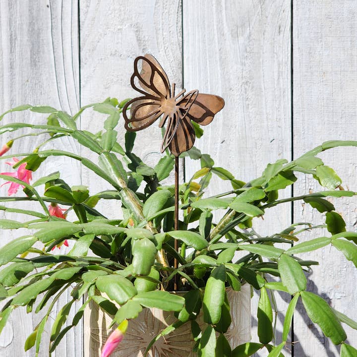 Rustic Metalz - Wholesale Garden/Lawn Stake - Springfly - Luxury Steel Metal Copper Patina Planter Stake6