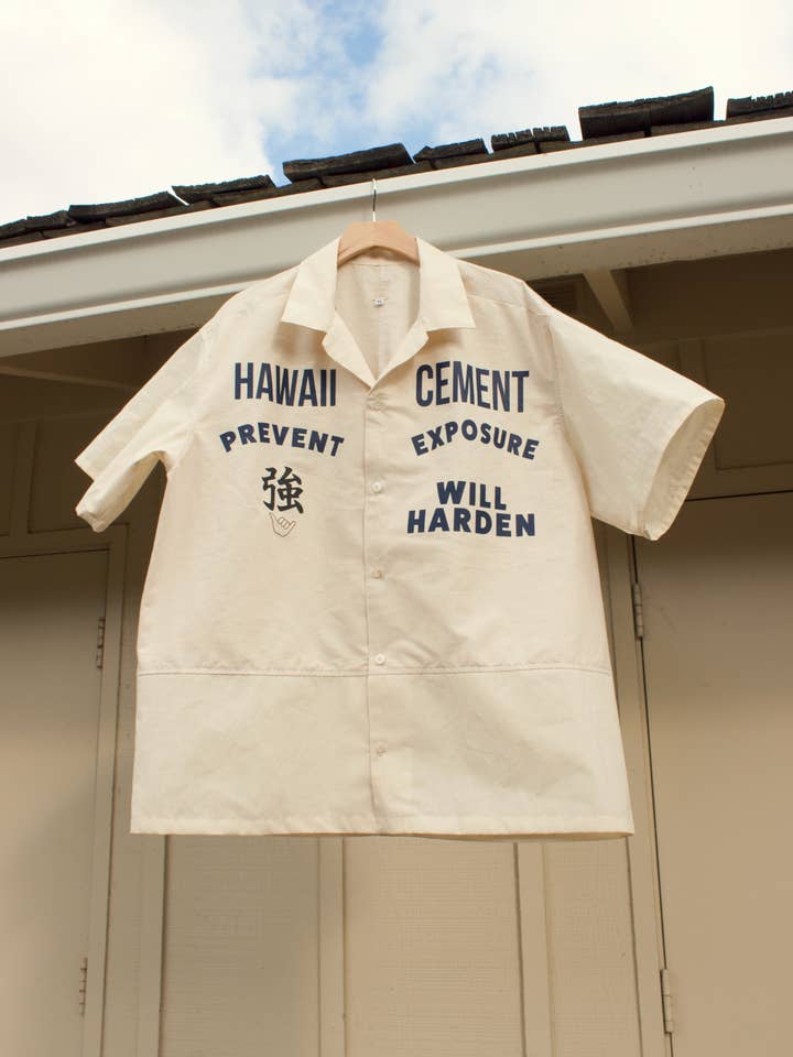 Hawaii Cement Graphic Button up Shirt for wholesale by Crystal rose label