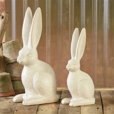 HomArt - Vendita all'ingrosso Statuette decorative - Lepre seduta, Ceramica - Lrg - Bianco Opaco3