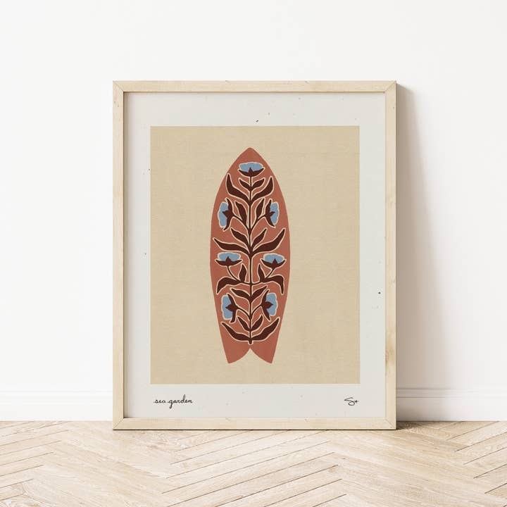 Mid Tide Design - Wholesale Art Print - Surf Garden 2 | Surfboard Print4