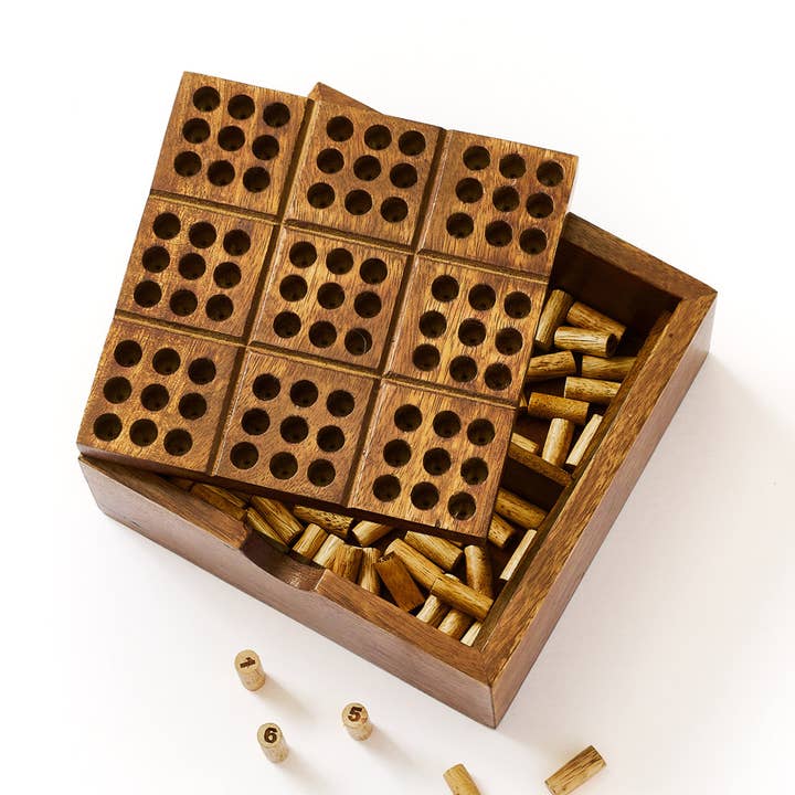 Matr Boomie Fair Trade - Wholesale Board Game - Sudoku Wooden Peg Game - Hand Carved Wood0