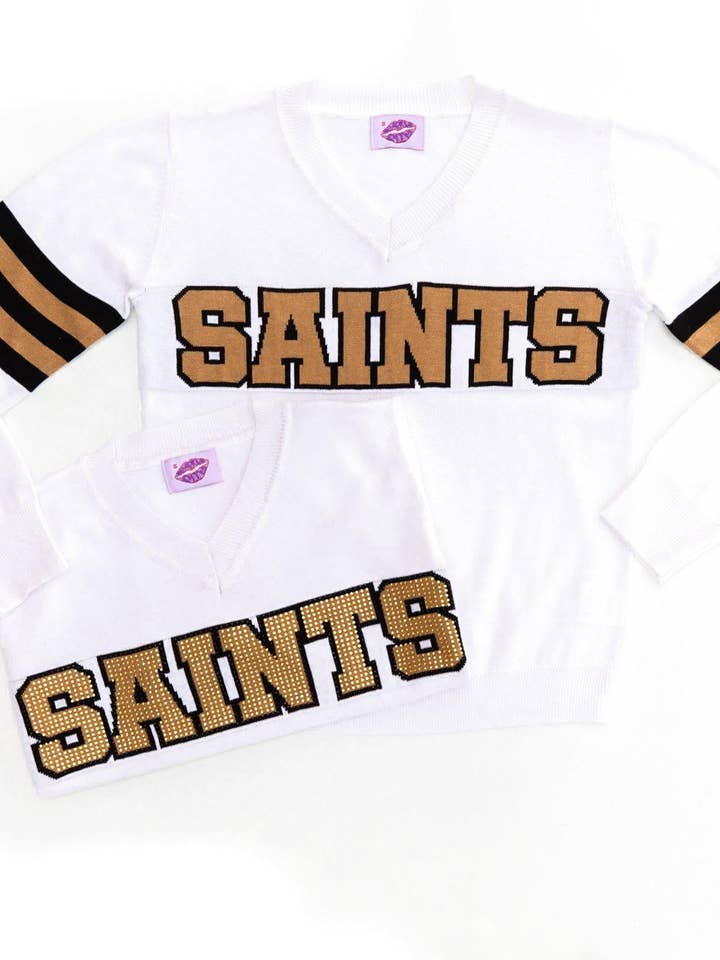 SAINTS White Color Rush Jersey Sweater for wholesale by Sparkle City