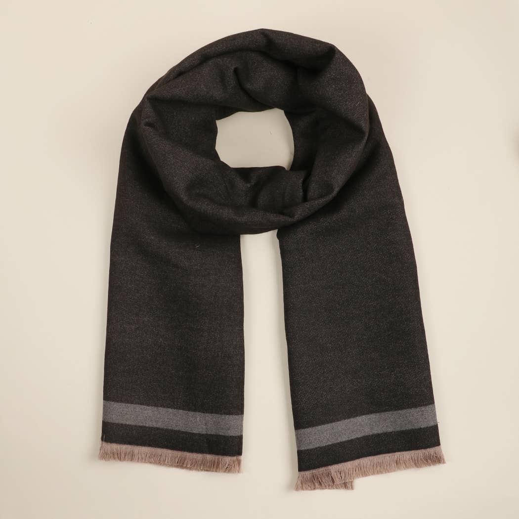 Fashion City - Wholesale Wrap - Women's - Reversible Oversized Border Cashmere Feel Shawl28