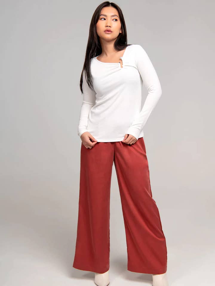 Terracotta Red Crossover Pants for wholesale by Ergonaut