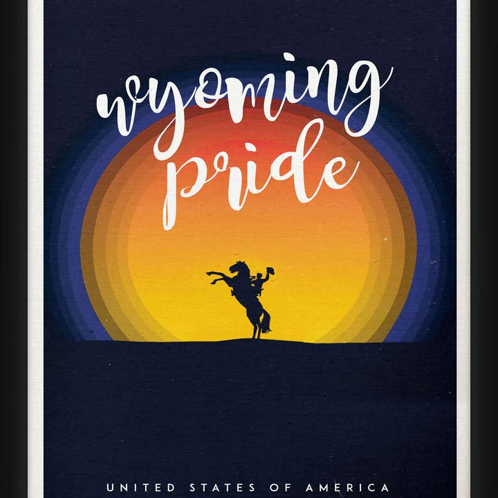 Wyoming Pride Décoration murale encadrée 20" x 45,7 cm pour la vente par PTM Images