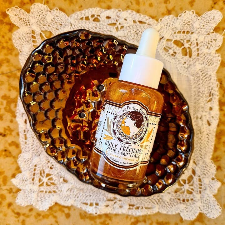 Aceite de sésamo orgánico natural e iridiscente para el cuerpo y el cabello para venta al por mayor de Les Belles De Savon