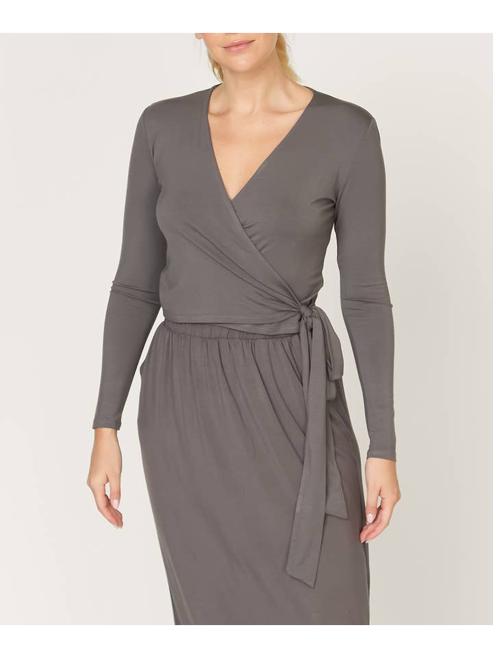 Studio Ko Clothing - Wholesale Knit Top - Women's - Bamboo Wrap Crop Top