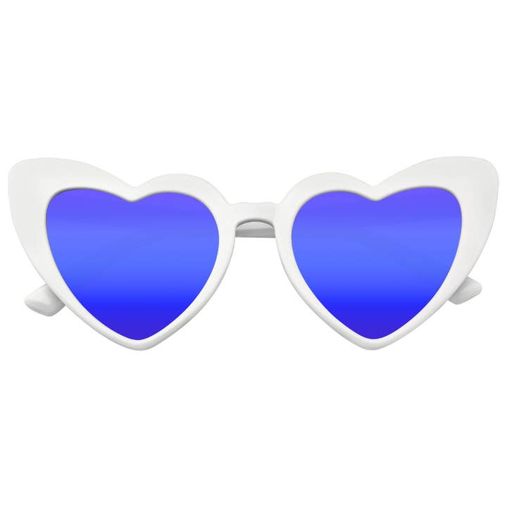 Emblem Eyewear – wholesale Sunglasses – Women's – Oversize Cat Eye Heart Shape Mirrored Lens Sunglasses