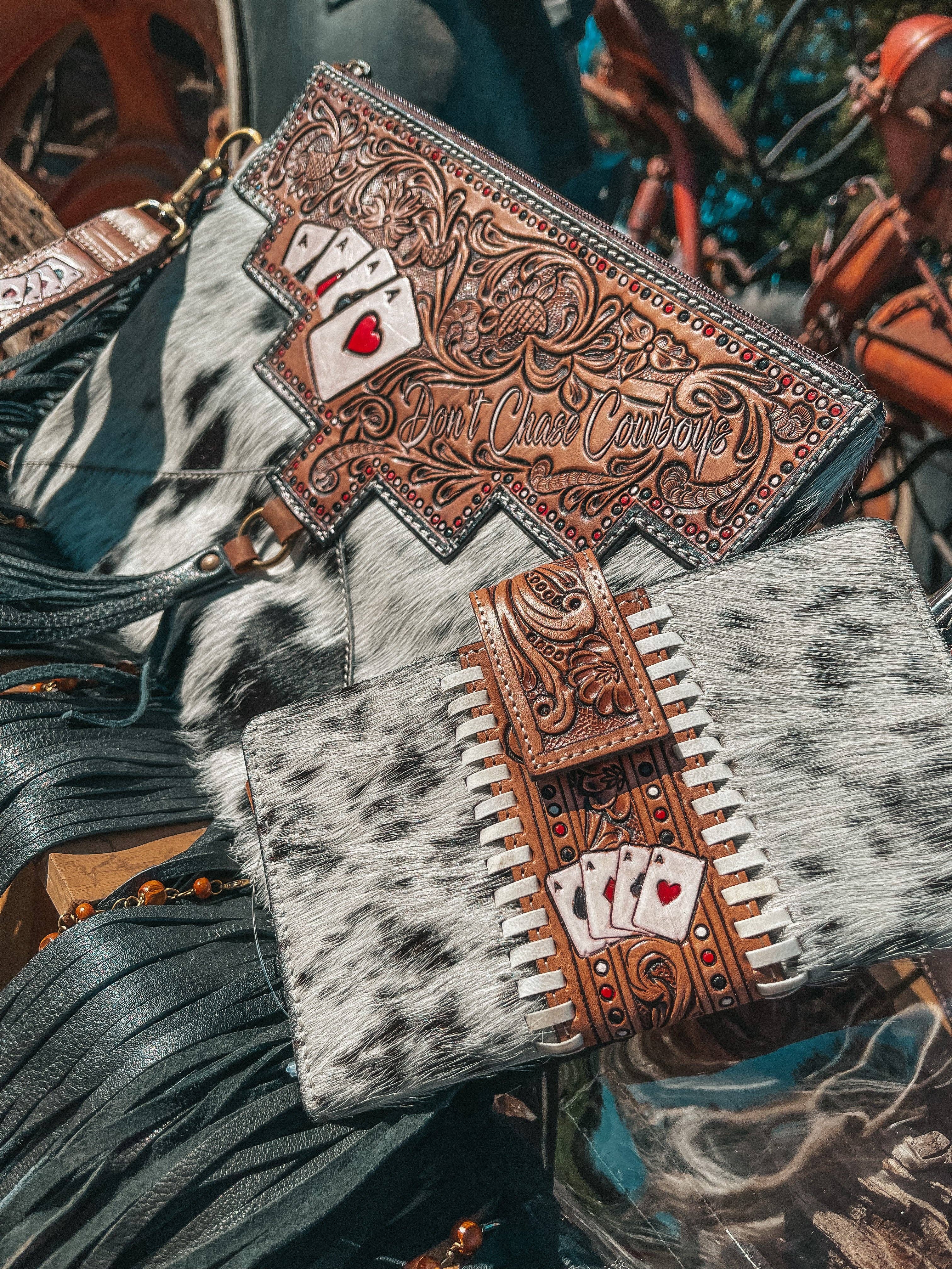 Haute Southern Hyde - Wholesale Wallet - Women's - Don't Chase Cowboys Aces Cards Cowhide Wallet1