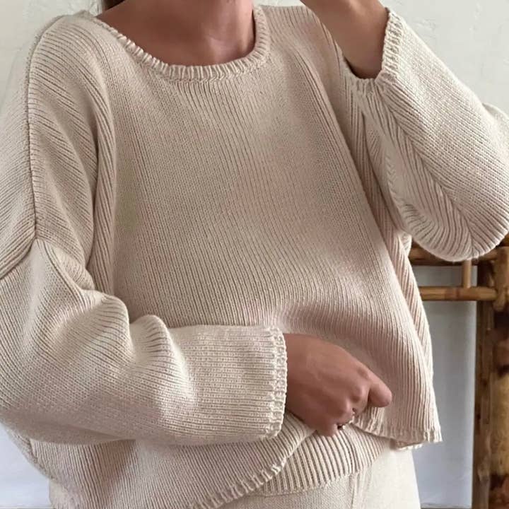 Cream Travel Sweater for wholesale on Faire